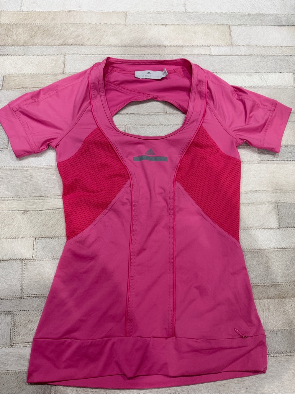 adidas by Stella McCartney Women's Pink Short Sleeve Athletic Tee